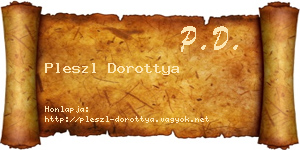 Pleszl Dorottya névjegykártya